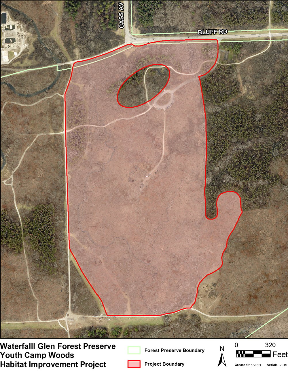 Waterfall Glen Habitat Improvement Project Aerial Map